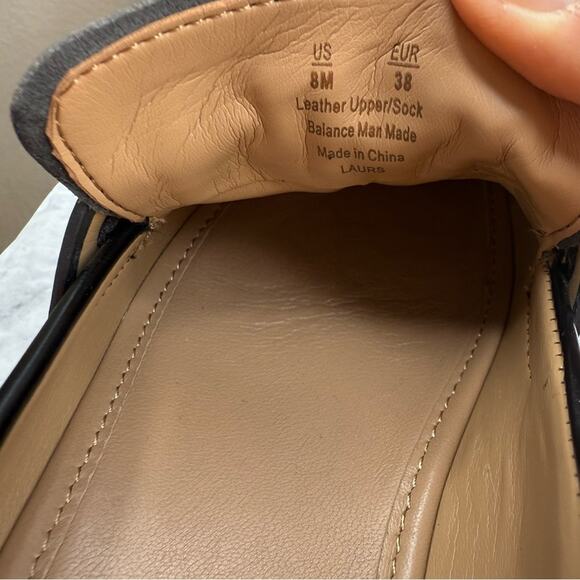 SAM EDELMAN Laurs Lug-Sole Tailored Loafer Flats Leather Black Chunky WMS Sz 8 - Picture 13 of 16